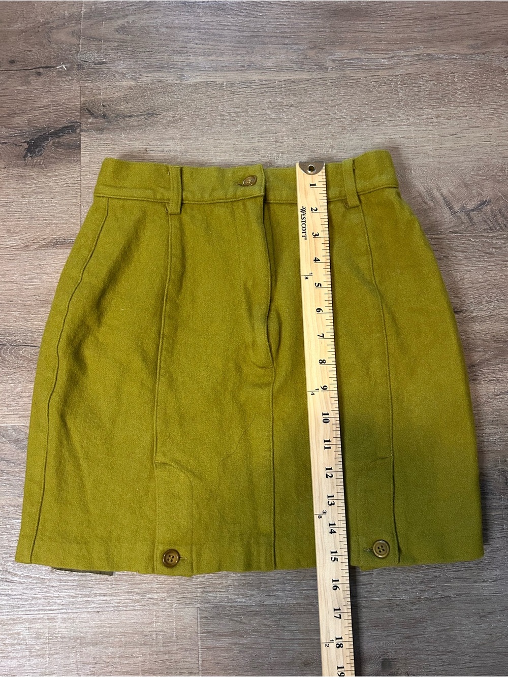 United Colors of Benetton Vintage Mini Skirt Womens Size 42 Olive Green - Picture 5 of 10